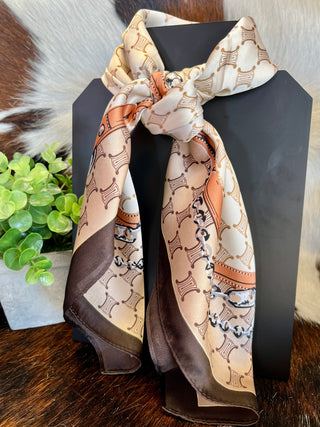 Brown & Cream Chain Wild Rag