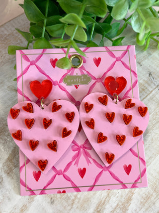 Scattered Heart Layered Acrylic Earring