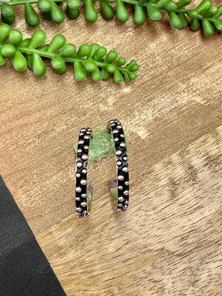Silver Scattered Dot Hoop Earring