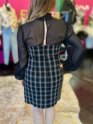 Black Tweed Shear Dress