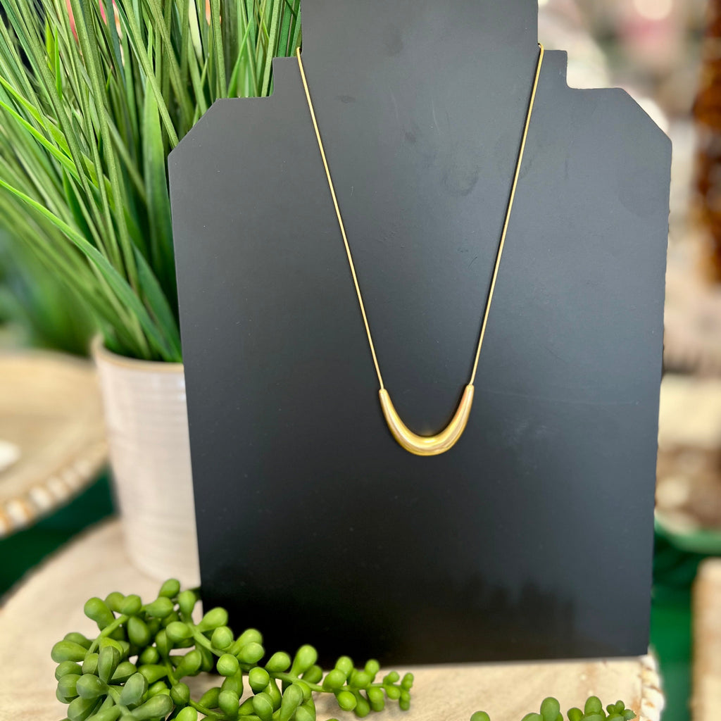 Gold Thick U Necklace - Water Resistant