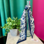 Dark Blue Floral Twilly