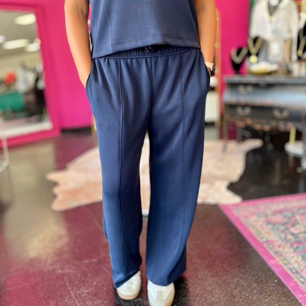 Navy Essentials Wide Leg Pant