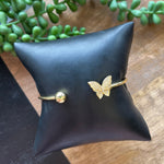 Gold Crystal Butterfly Cuff Bracelet
