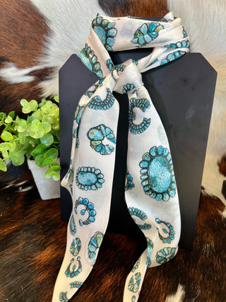 Turquoise Jewelry Wide Twilly