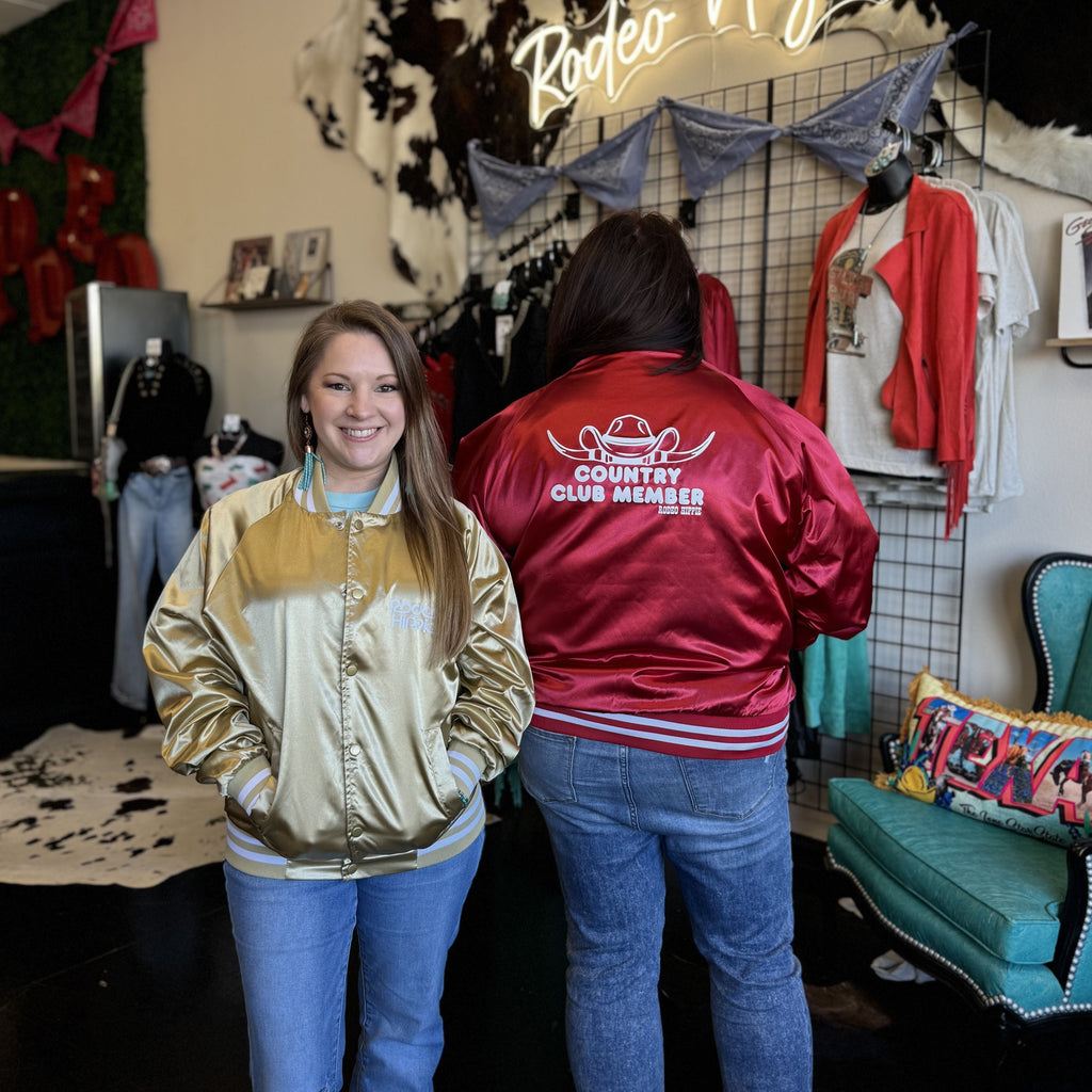 Country Club Member Red Satin Jacket