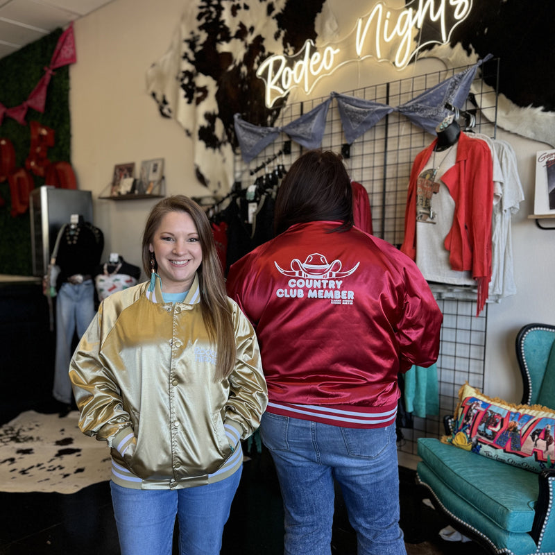 Country Club Member Gold Satin Jacket