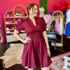 Maroon Smocked Waist Dress