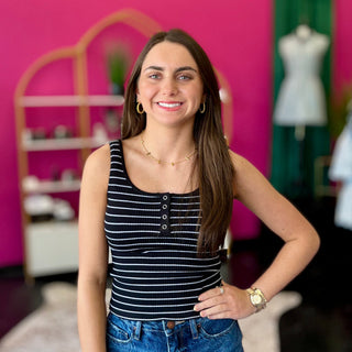 Black & White Striped Seamless Tank