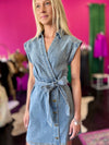 Denim Wrap Top Dress