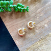 Polished Gold Double Wide Hoop Earring