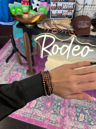 Bronze Bead 5 Strand Bracelet Set