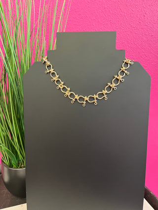 Gold Round Link Necklace