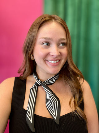 Black with White Striped Twilly