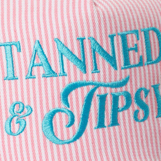 Pink Tanned & Tipsy Striped Baseball Hat