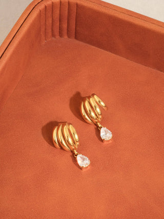Dovely 18K Gold Classic CZ Drop Earring - Water Resistant