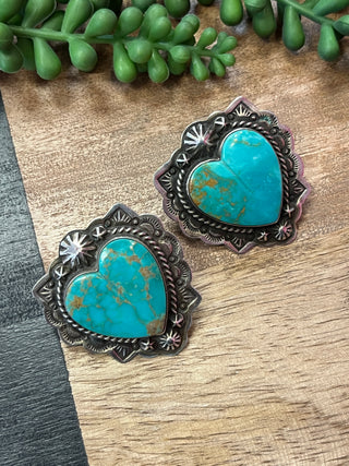 Authentic Turquoise Heart Earrings