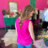 Hot Pink Satin Sleeveless Top