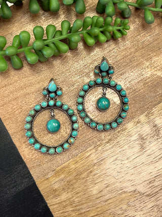 Dan Dodson Authentic Turquiose Circle Earrings