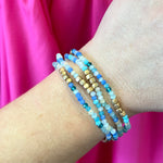 Blue Tone Tiny Bead Bracelet Set