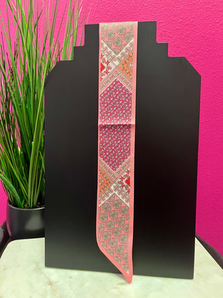 Pink & Red Patchwork Twilly