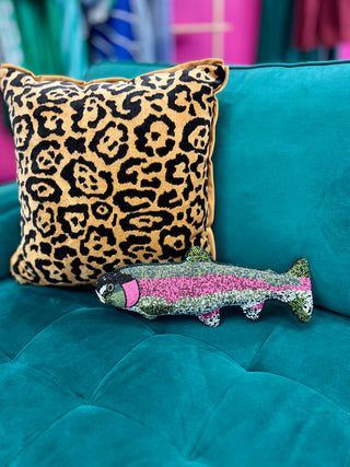 Beaded Trout Fish Pillow