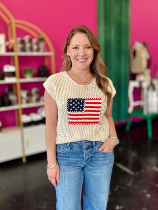 American Flag Crochet Top