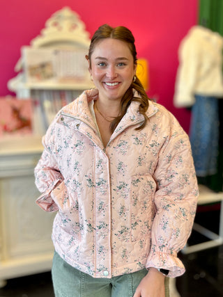 Blush Floral Quilted Jacket