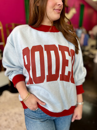 Horseshoe/Rodeo 2 Sided Mock Sweatshirt