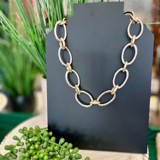 Mixed Metal Lg Link Necklace