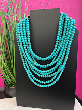 Turquoise 9 Strand Cascading Necklace