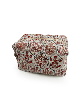 Tavi Sand Quilted Large Makeup Bag