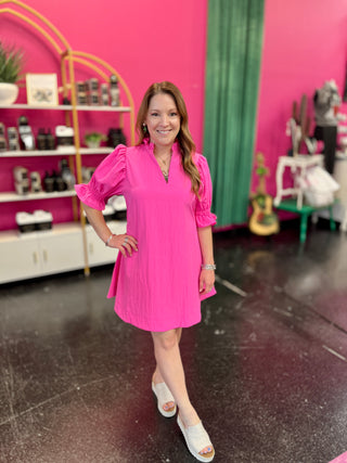 Lexie Pink Tie Bow Back Dress