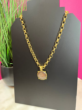 Juliet Purple Tone Gold Chain Link Necklace