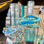 Blue Tone Tiny Bead Bracelet Set