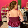 Maroon Layered Peplum Top
