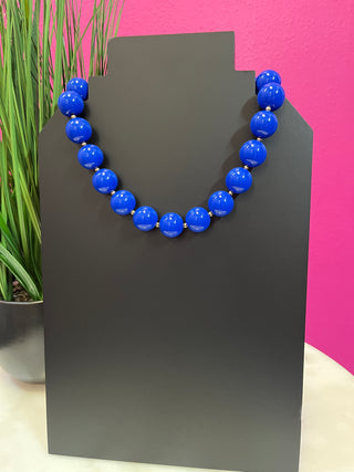Royal Blue Gumball Necklace