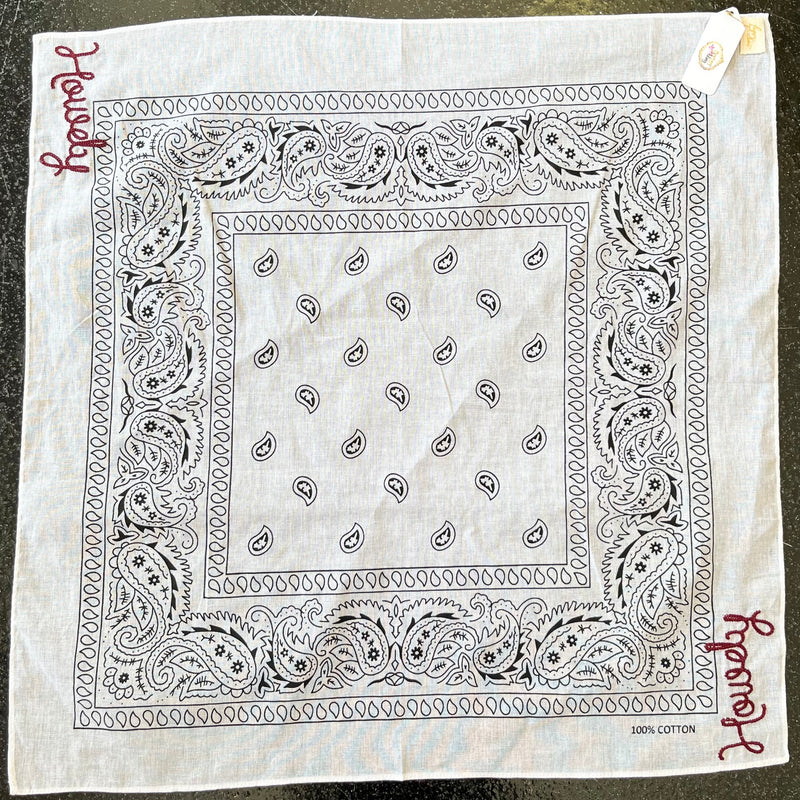 White Howdy Frilly Bandana Scarf