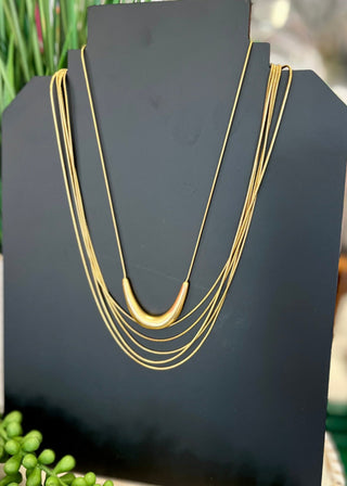 Gold Thick U Necklace - Water Resistant