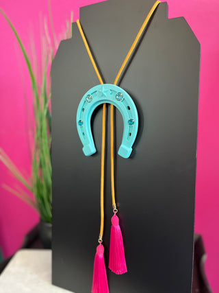Turquoise Large Horseshoe Bolo