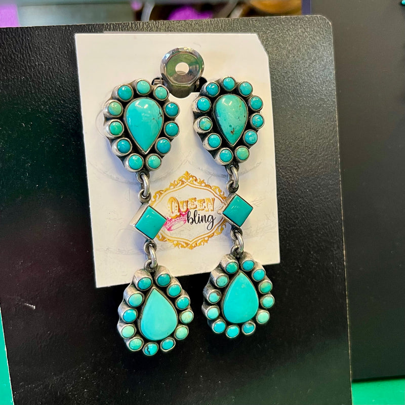 Frederico Authentic Turquoise Dangle Earrings
