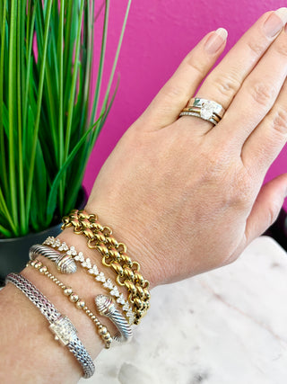 Donni 18K Gold Bold Weave Bracelet - Water Resistant