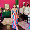 Rainbow Square Pleated Maxin Dress