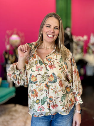 Fran Fall Tone Floral Top