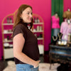 Chocolate Brown Mock Neck Top