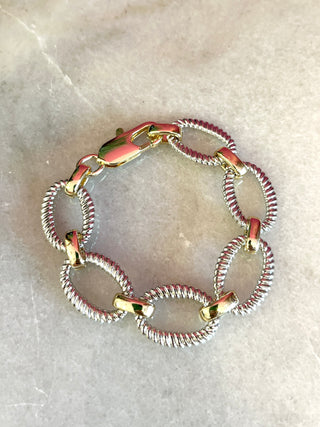 Gold & Silver Rope Large Link Bracelet