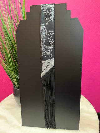 Black Print Fringe Twilly