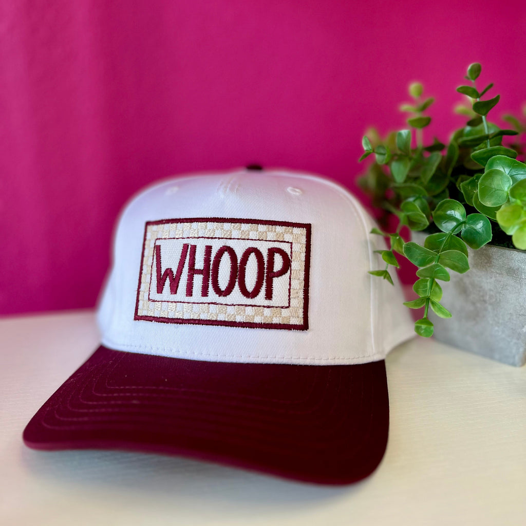 Whoop Check Maroon & White Baseball Hat