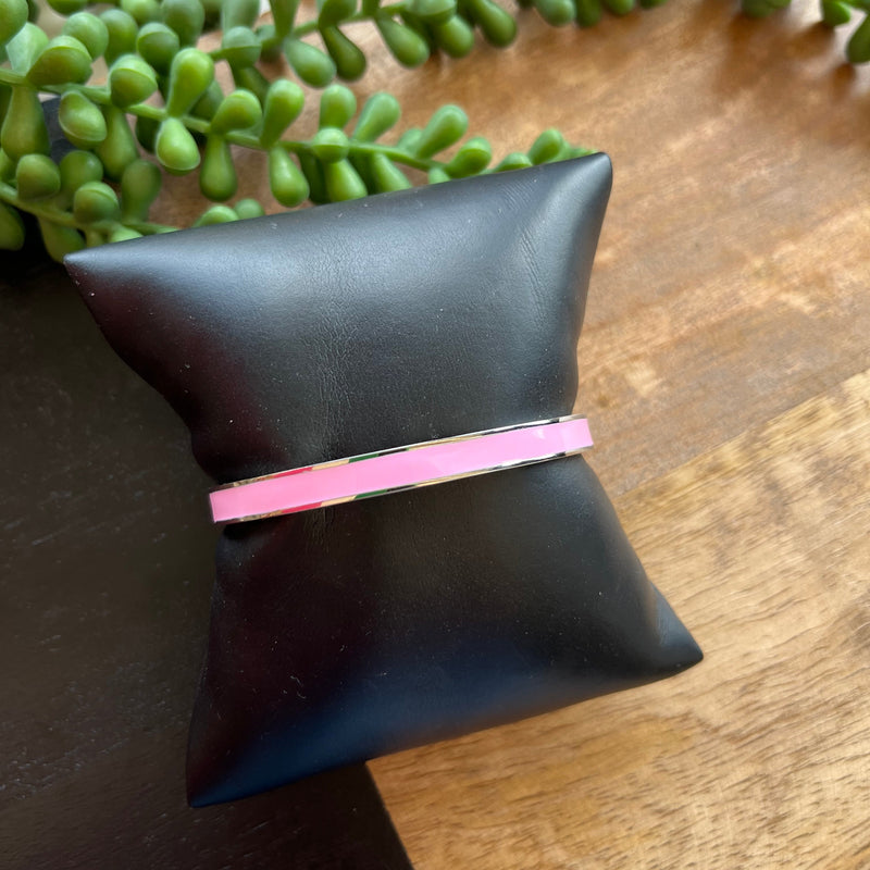 Pink & Silver Bangle Bracelet