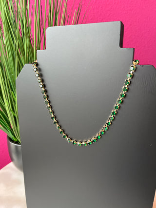 Green Small Crystal Necklace